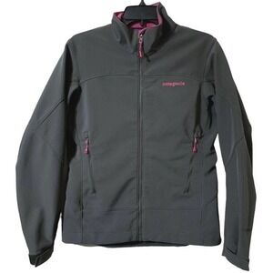 Patagonia Adze Jacket- Polartec Windbloc Softshell Grey and Pink Size Small